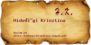 Hidvégi Krisztina névjegykártya